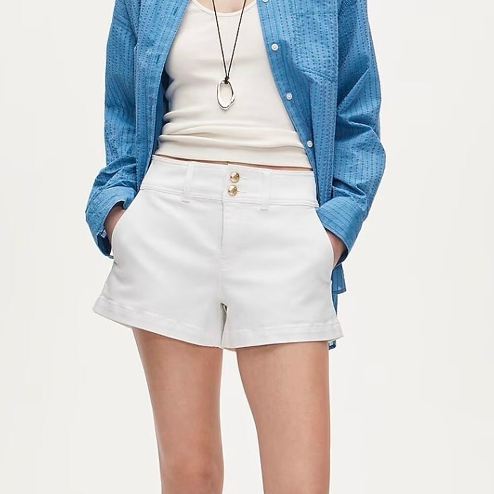 J.Crew Stacked Button Denim Short White Size 31 NWT